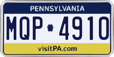 PA license plate MQP4910
