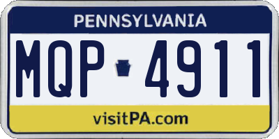 PA license plate MQP4911
