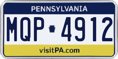 PA license plate MQP4912