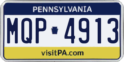 PA license plate MQP4913