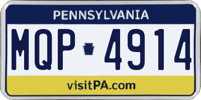 PA license plate MQP4914