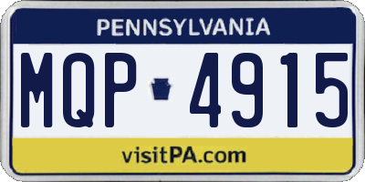 PA license plate MQP4915