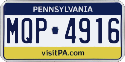 PA license plate MQP4916