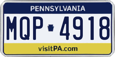 PA license plate MQP4918