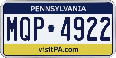 PA license plate MQP4922