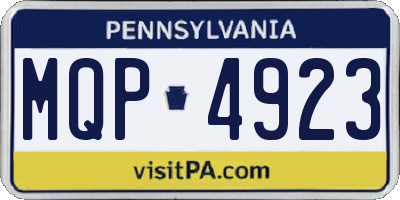 PA license plate MQP4923