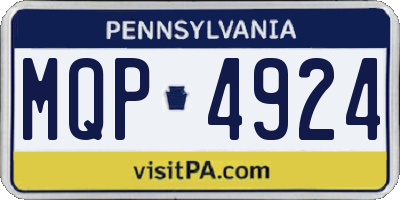 PA license plate MQP4924