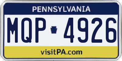 PA license plate MQP4926