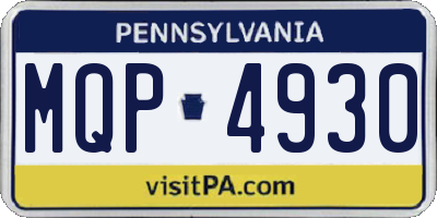 PA license plate MQP4930