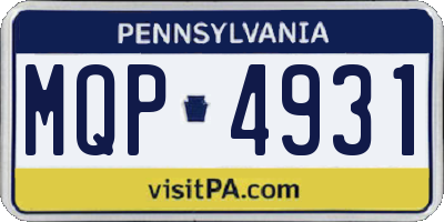 PA license plate MQP4931