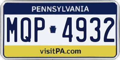 PA license plate MQP4932