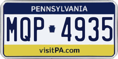 PA license plate MQP4935