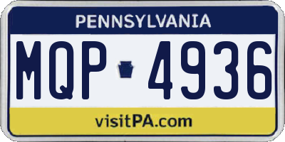 PA license plate MQP4936