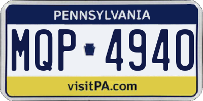 PA license plate MQP4940