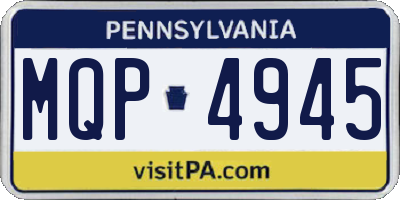 PA license plate MQP4945