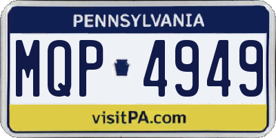 PA license plate MQP4949