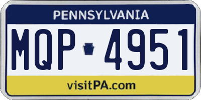 PA license plate MQP4951