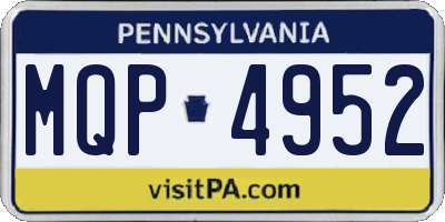 PA license plate MQP4952