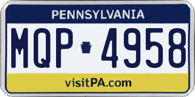 PA license plate MQP4958