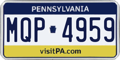PA license plate MQP4959