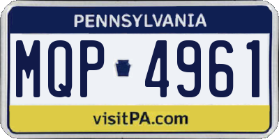 PA license plate MQP4961