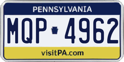 PA license plate MQP4962