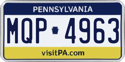 PA license plate MQP4963