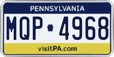 PA license plate MQP4968