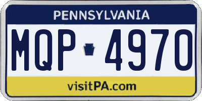 PA license plate MQP4970