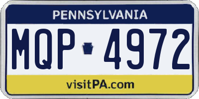 PA license plate MQP4972