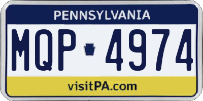 PA license plate MQP4974