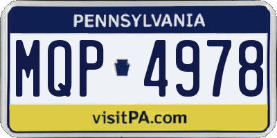 PA license plate MQP4978