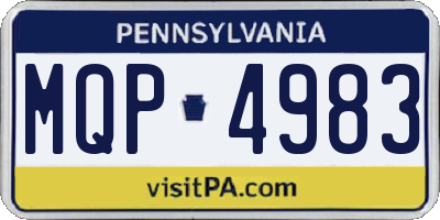 PA license plate MQP4983