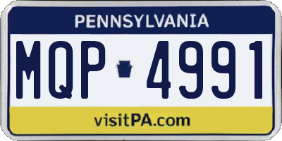 PA license plate MQP4991