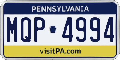 PA license plate MQP4994