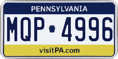 PA license plate MQP4996