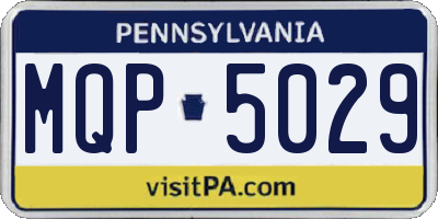 PA license plate MQP5029