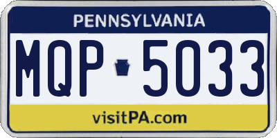 PA license plate MQP5033