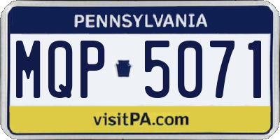 PA license plate MQP5071