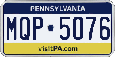 PA license plate MQP5076