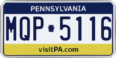 PA license plate MQP5116