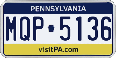 PA license plate MQP5136