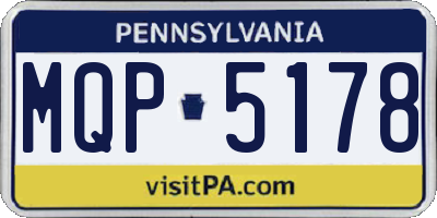 PA license plate MQP5178