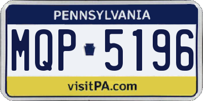 PA license plate MQP5196