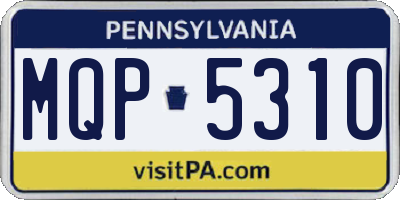 PA license plate MQP5310
