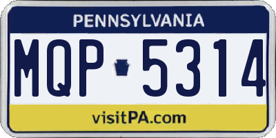 PA license plate MQP5314