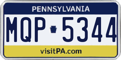 PA license plate MQP5344