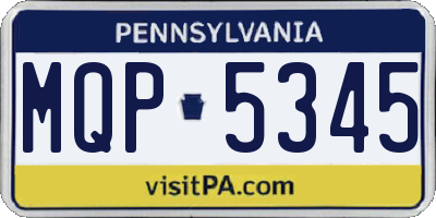 PA license plate MQP5345