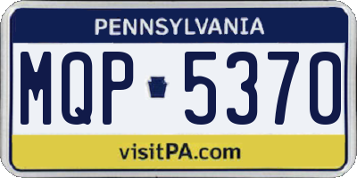 PA license plate MQP5370