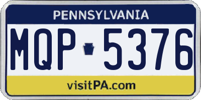 PA license plate MQP5376